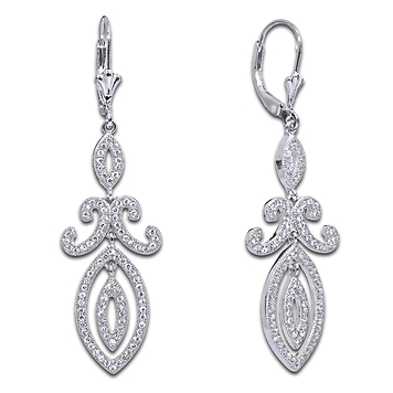 Серьги длинные из серебра