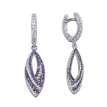 Серьги висячие из серебра